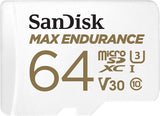 SanDisk MAX ENDURANCE 64GB microSDXC Card - Ideal for Security Cameras & Dash Cams - 100MB/s Read, 40MB/s Write, UHS-I C10 U3 V30