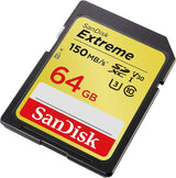 SanDisk 64GB Extreme SDXC UHS-I Memory Card - 150MB/s Read Speed, V30 U3 for 4K UHD Video