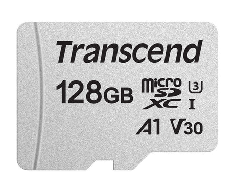 Transcend 128GB UHS-I U3A1 microSDXC Card (No Adapter) - High-Speed Performance with V30 and A1 Ratings