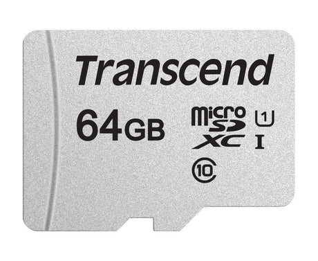 Transcend 64GB UHS-I U1 microSD Card (MicroSDHC I, C10, U1) - No Adapter Included