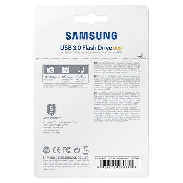 SAMSUNG 128GB USB 3.0 FIT Flash Drive (130MB/s) - Ultra-Compact & Durable