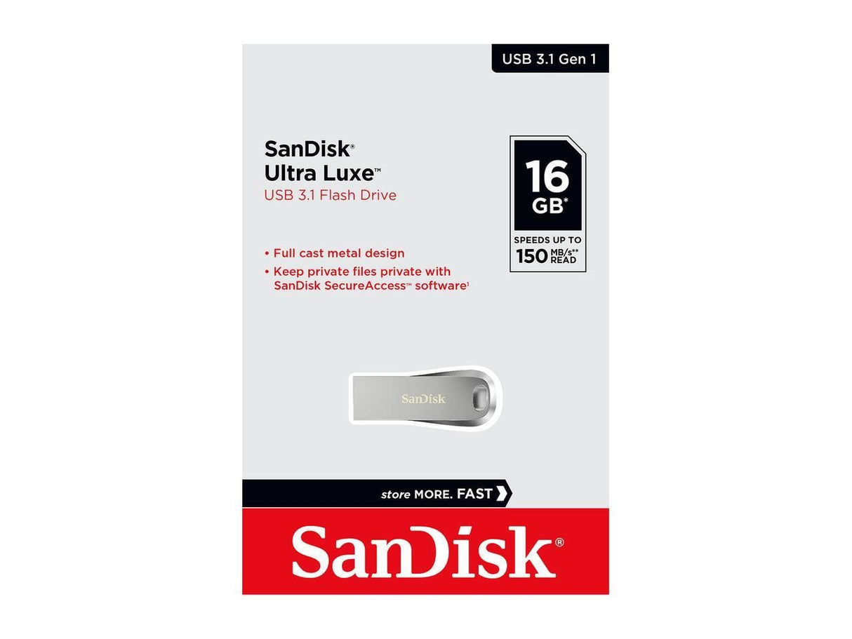 SanDisk Ultra Luxe 16GB Metal USB 3.0 Flash Drive with 150MB/s Transfer Speed