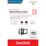 SanDisk Ultra Dual Drive m3.0 64GB USB 3.0 for Android Devices - 150MB/s Transfer Speed