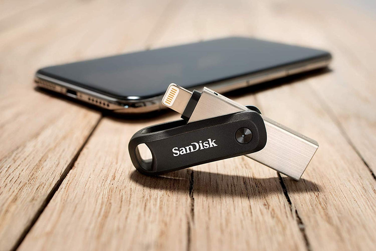 SanDisk iXpand Go Flash Drive 128GB for iPhone - USB 3.0 Portable Storage Solution