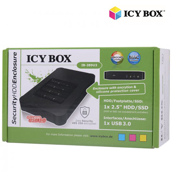 USB 3.0 Encrypted Keypad Enclosure for 2.5" SATA SSD/HDD - ICY BOX IB-289U3