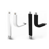 Flexible Black USB Data Sync and Charging Cable for iPhone 5/5S/6 with Stand Mount