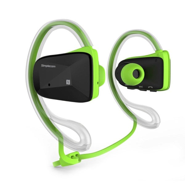 Simplecom NS200 Sporty Bluetooth Neckband Headphones with NFC in Green