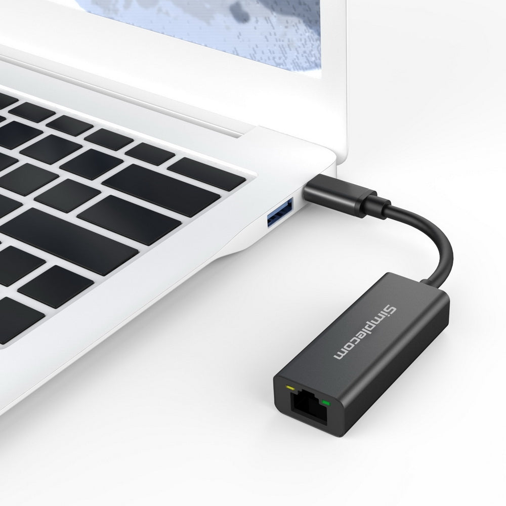 Simplecom NU313 USB-C to Gigabit Ethernet Adapter with Aluminium Finish