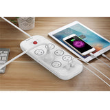 Huntkey 6-Outlet Power Strip with Dual USB Charging Ports and Surge Protection (SAC607)