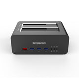 Dual Bay Aluminium SATA Docking Station with USB 3.0 Hub and Fast Charger