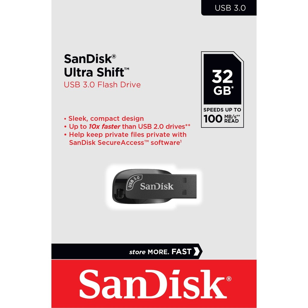 SanDisk Ultra Shift 32GB USB 3.0 Flash Drive with SecureAccess Software