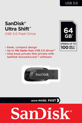 SanDisk Ultra Shift 64GB USB 3.0 Flash Drive - High-Speed Storage Solution