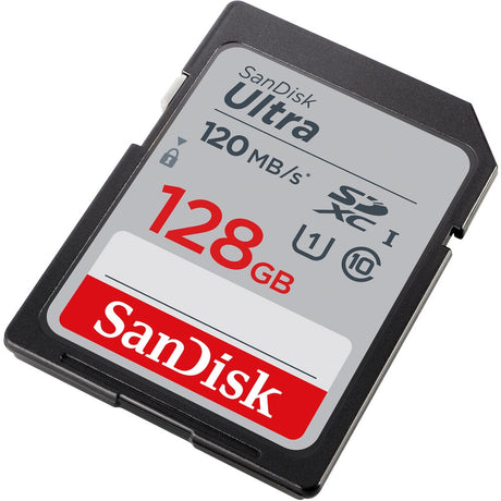 SanDisk 128GB Ultra UHS-I SDXC Memory Card - 120MB/s Read Speed, Class 10, U1, Durable and Waterproof