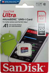 SanDisk Ultra 400GB Micro SDXC UHS-I Memory Card - A1, 120MB/s, No Adapter