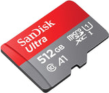 SanDisk Ultra microSDXC UHS-I Card 512GB, A1, 120MB/s - No Adapter Included