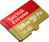 SanDisk Extreme 128GB MicroSDXC A2 V30 UHS-I Memory Card - 160MB/s Read, 90MB/s Write, No SD Adapter