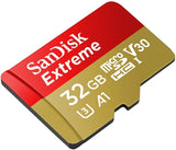 SanDisk 32GB Extreme A1 V30 Micro SDHC Card - UHS-I/U3, 100MB/s, No Adapter Included