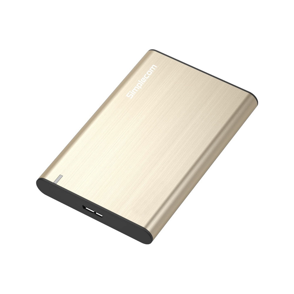 Stylish Gold Aluminium USB 3.0 2.5'' SATA HDD/SSD Enclosure by Simplecom SE211