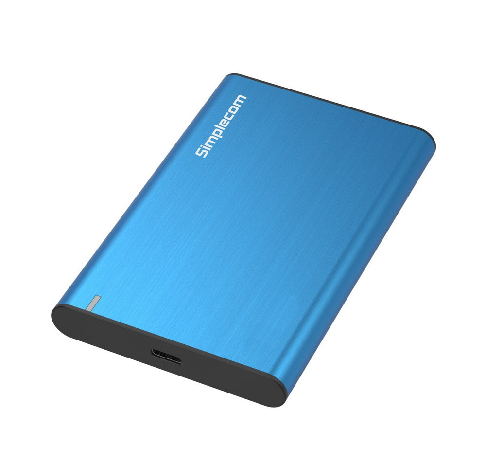 Simplecom SE221 Stylish Aluminium USB 3.1 Enclosure for 2.5'' SATA HDD/SSD in Blue