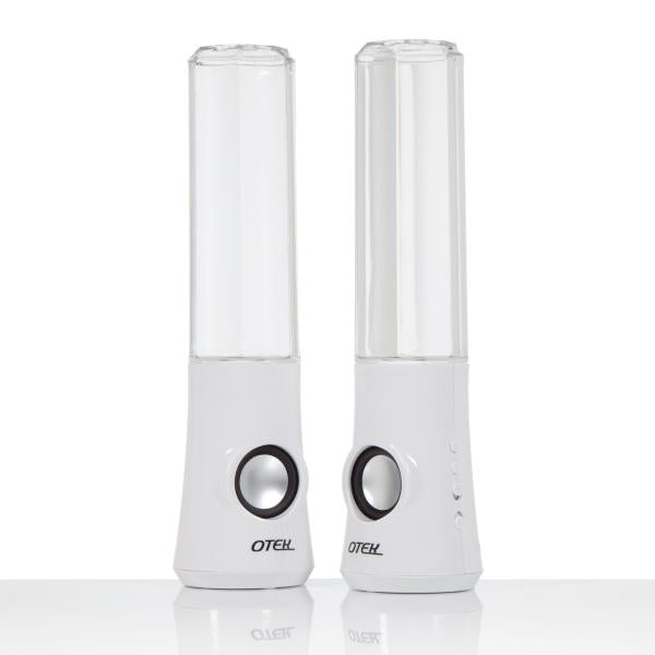 LED Water Fountain Speakers with Dance Effect - USB Powered for PC, iPhone & iPod (White)