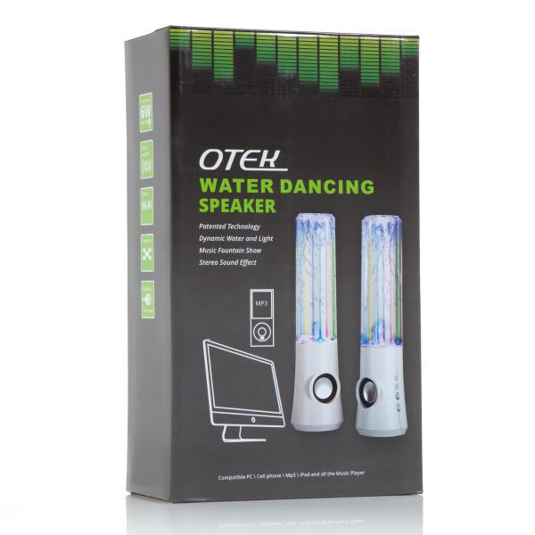 LED Water Fountain Speakers with Dance Effect - USB Powered for PC, iPhone & iPod (White)