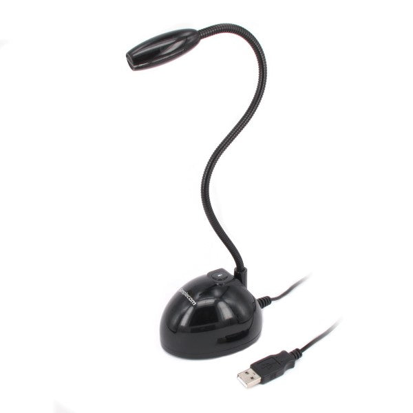 Simplecom UM301 Adjustable USB Microphone with Flexible Neck for Desktop Use - Black