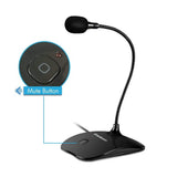 Simplecom UM350 USB Desktop Microphone with Mute Button and Adjustable Neck