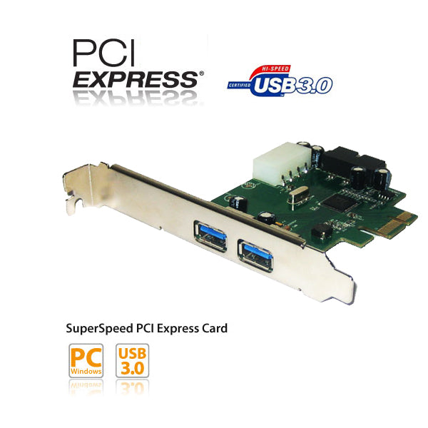 USB 3.0 PCIe Expansion Card with 4 Ports (2 External & Dual Internal)