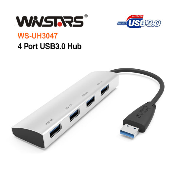 Ultra-Slim 4-Port USB 3.0 Hub (No Power Supply Required)