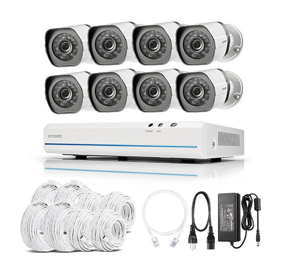 Zmodo 8-Channel 1080P NVR Security Camera System with 8 x 720P Bullet Cameras