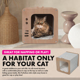 Retro TV-Inspired Cozy Cat House with Waterproof Mattress - 39 x 47 x 38cm - 45-Degree Angle