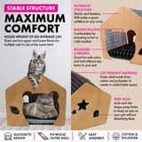 Cozy Cat Silhouette Pet House with Waterproof Mattress - 47cm x 47cm x 50cm