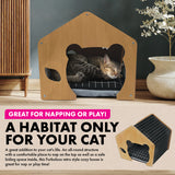 Cozy Cat Silhouette Pet House with Waterproof Mattress - 47cm x 47cm x 50cm