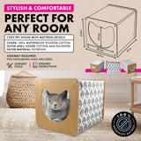 Retro Cozy Cat Hideaway with Waterproof Mattress - 39 x 47 x 38cm