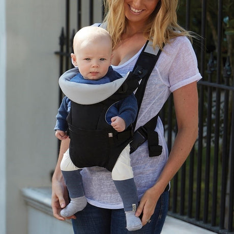 Comfortable Black Baby Carrier for Parents on the Go