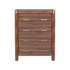 Tallboy with 4 Storage Drawers Solid Wooden Assembled in Chocolate Colour
