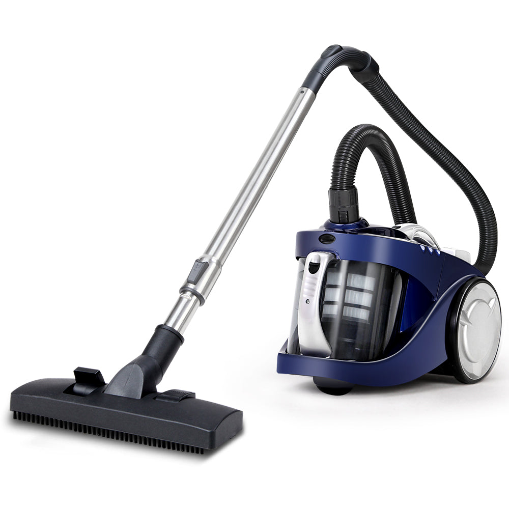 Devanti 2200W Bagless Cyclonic Vacuum Cleaner for Home, Office, and Car - Sleek Blue Design