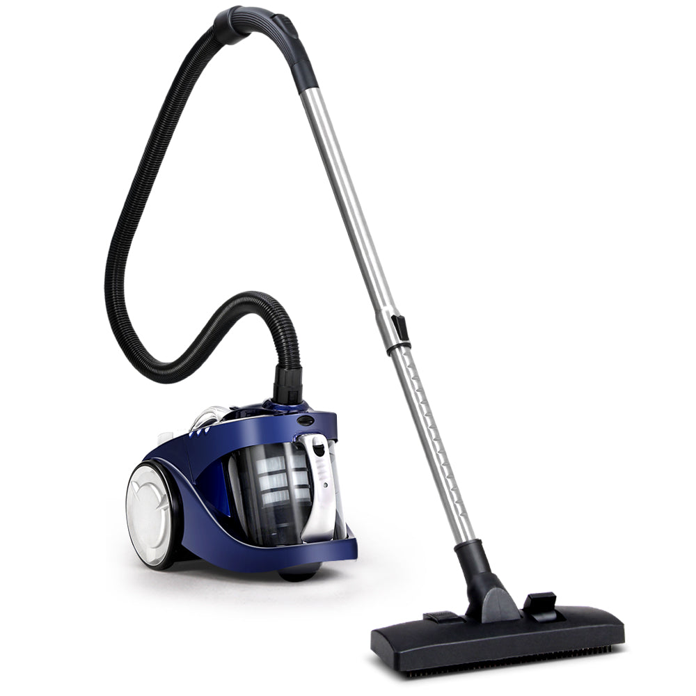 Devanti 2200W Bagless Cyclonic Vacuum Cleaner for Home, Office, and Car - Sleek Blue Design