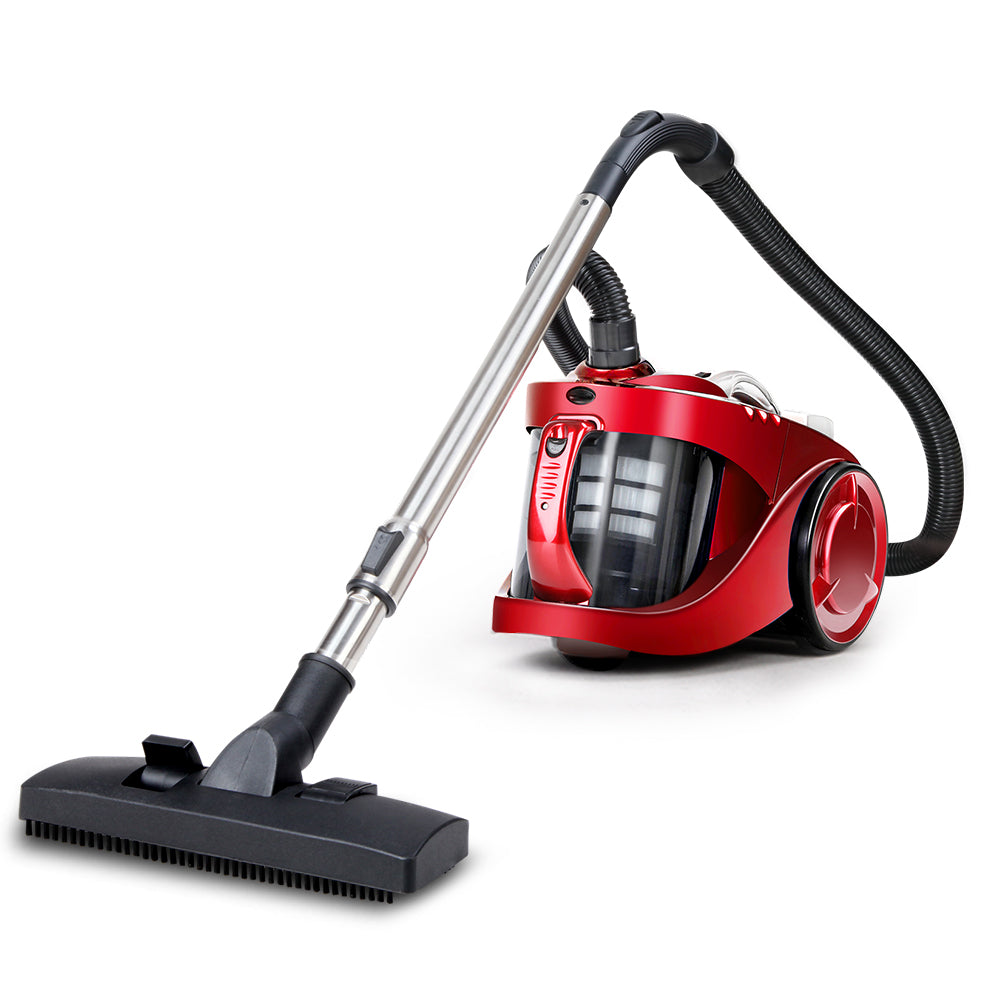 Devanti 2200W Cyclonic Bagless Vacuum Cleaner with HEPA Filter for Home and Office - Red