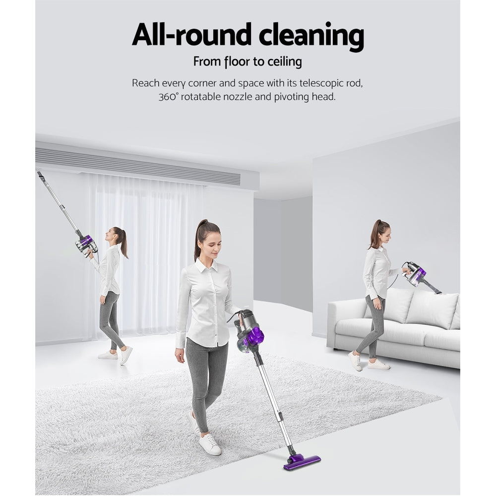 Devanti 450W Purple Corded Handheld Stick Vacuum Cleaner