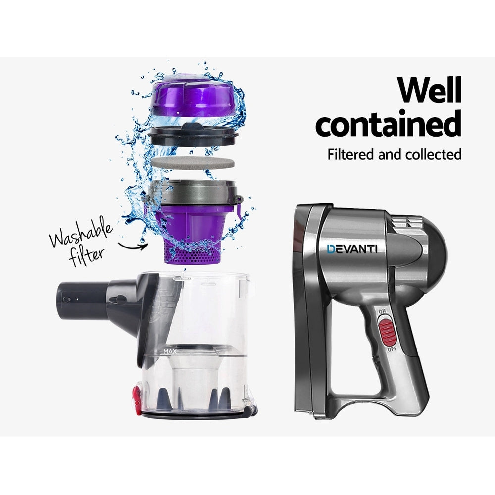 Devanti 450W Purple Corded Handheld Stick Vacuum Cleaner