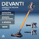 Devanti Cordless Bagless Stick Vacuum Cleaner with HEPA Filter - 150W Gold