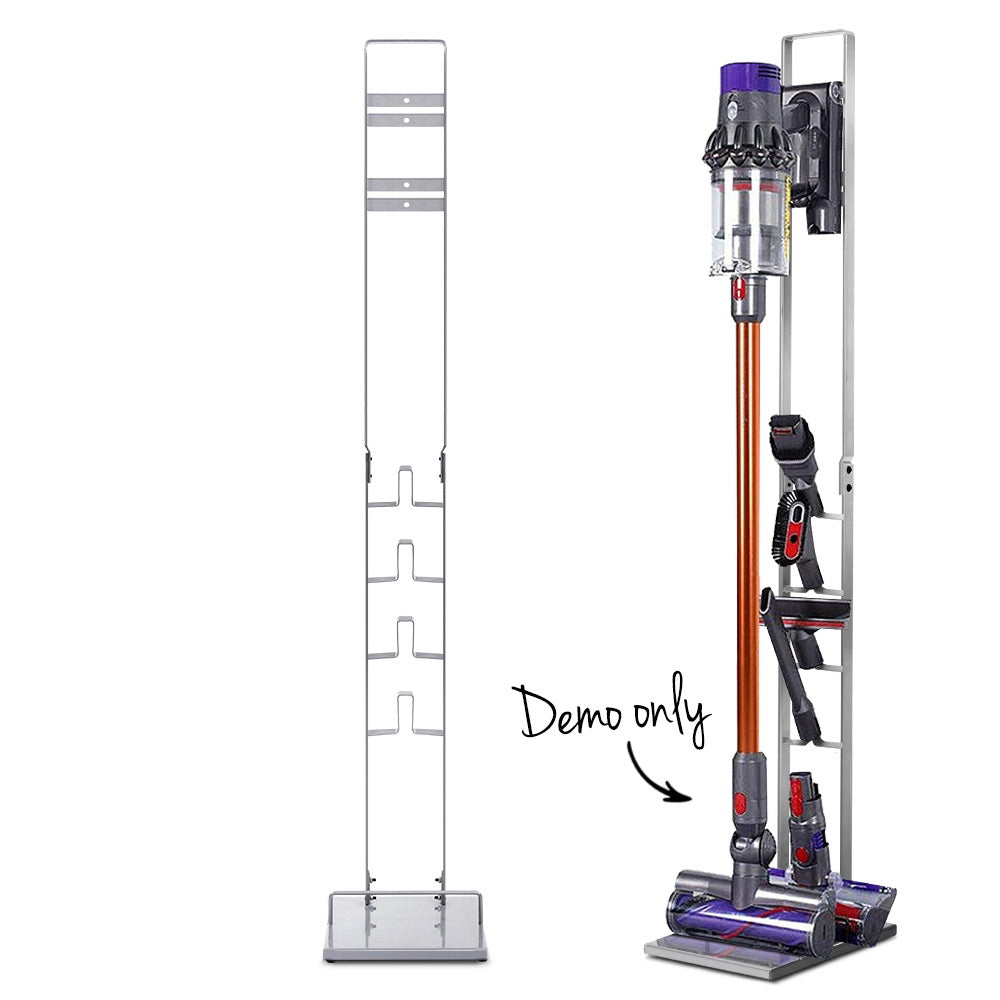 Dyson Vacuum Cleaner Freestanding Stand Rack for V6, V7, V8, V10, V11 - Space-Saving Silver Holder