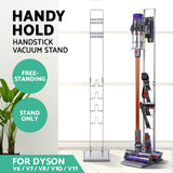 Dyson Vacuum Cleaner Freestanding Stand Rack for V6, V7, V8, V10, V11 - Space-Saving Silver Holder