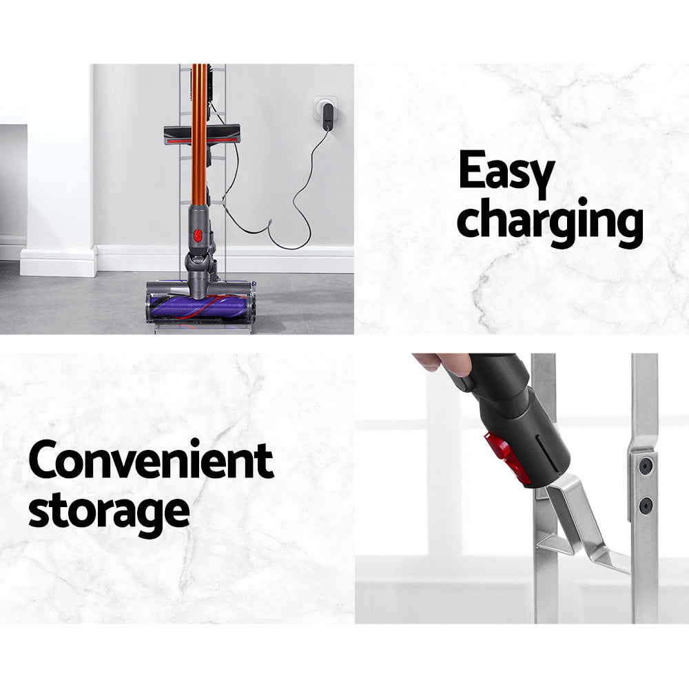 Dyson Vacuum Cleaner Freestanding Stand Rack for V6, V7, V8, V10, V11 - Space-Saving Silver Holder