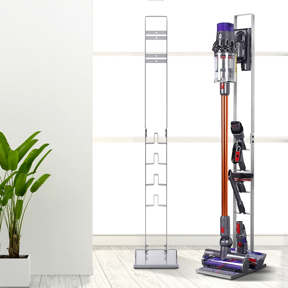 Dyson Vacuum Cleaner Freestanding Stand Rack for V6, V7, V8, V10, V11 - Space-Saving Silver Holder