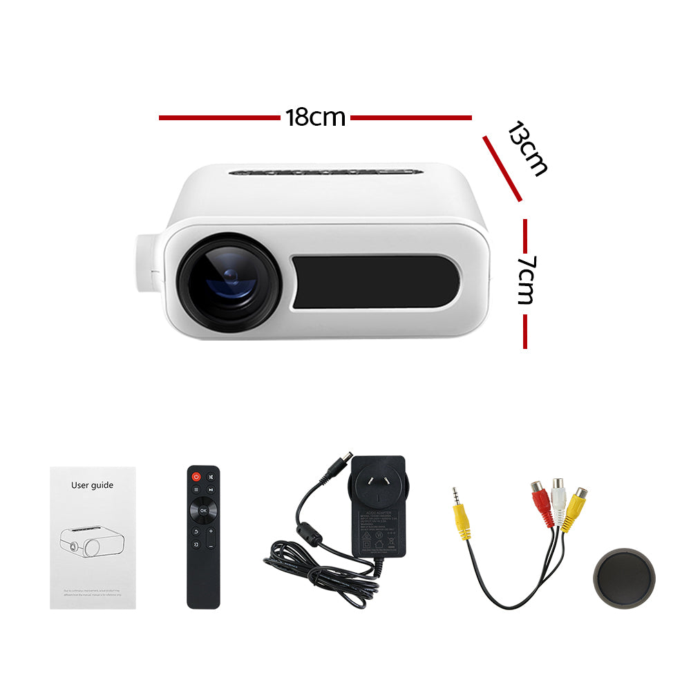 Compact HD 1080P Mini Projector with Wi-Fi, USB & HDMI - Portable Home Cinema Experience