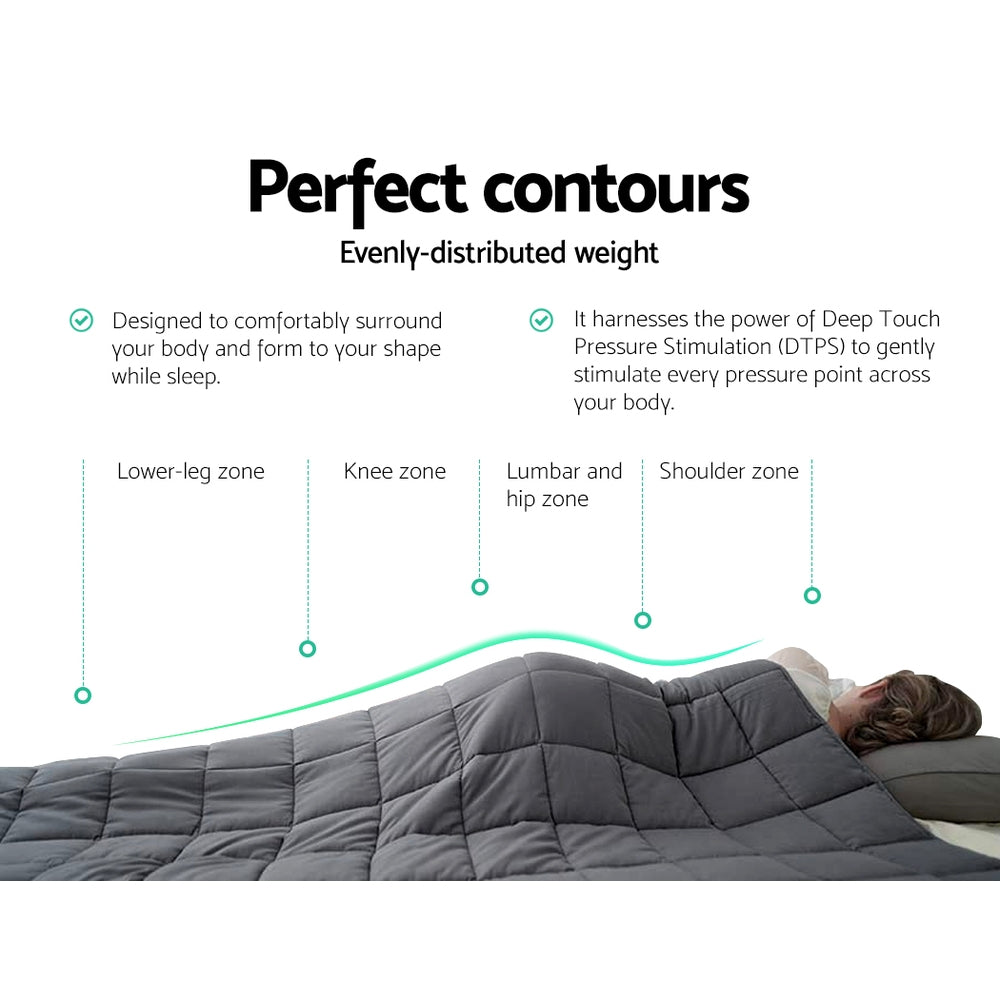 5KG Adult Weighted Blanket - Calming Microfibre Cover for Anxiety Relief in Dark Grey