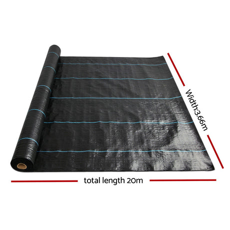 Heavy-Duty 3.66m x 20m Woven Weed Control Mat for Effective Gardening and Plant Care