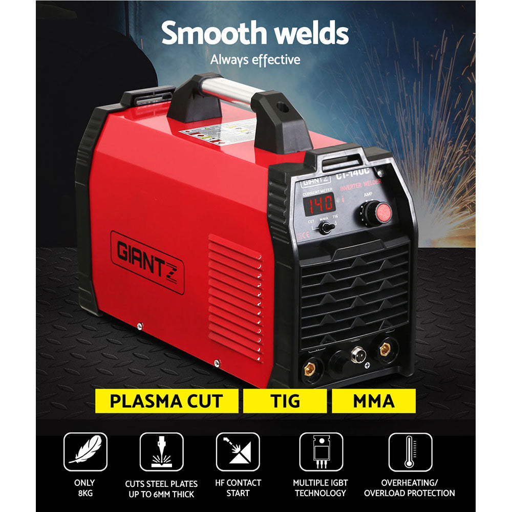 Giantz 140Amp 3-in-1 IGBT Inverter Welding Machine with Plasma Cutting Capability